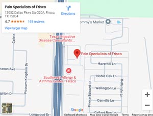 Get Directions to Pain Specialists of Frisco in Frisco, TX