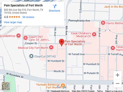 Get Directions to Pain Specialists of Frisco in Fort Worth, TX